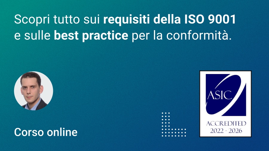 Corso sui Fondamenti della ISO 9001 - Advisera Training